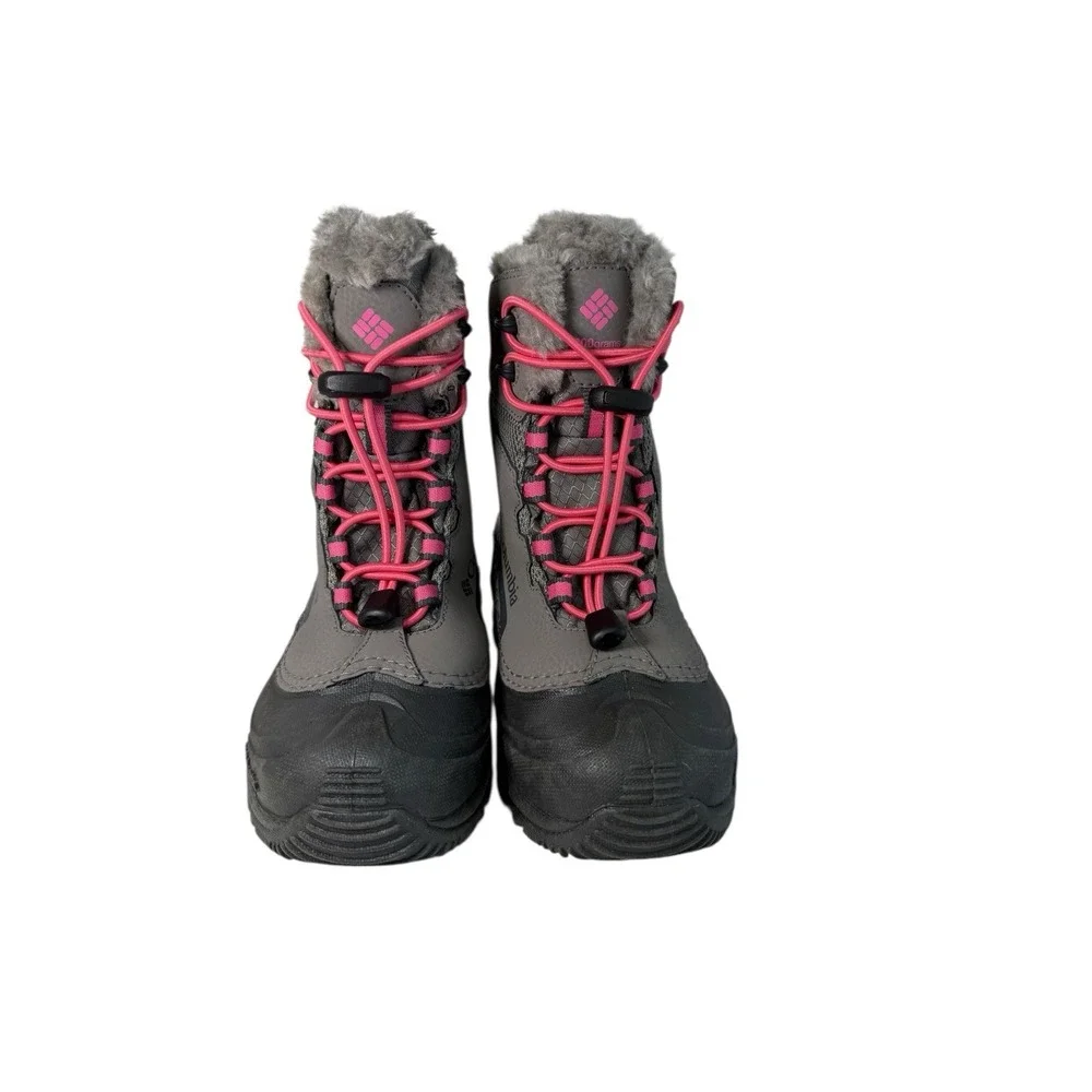Columbia Youth Bugaboot Plus IV‎ Omni-Heat Boot- Gray/Pink Girls Size 1Y NO BOX